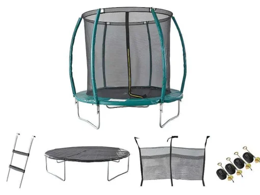 Trampolim Com Rede De Protecao Interior, Escada, Cobertura E Kit De Ancoragem De D. 366 Cm - Wallaby