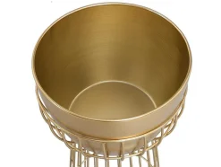 Vaso De Ornamentacao Filiforme Em Metal D. 30 X A. 71 Cm Dourado - Cemoro