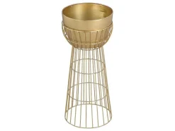 Vaso De Ornamentacao Filiforme Em Metal D. 30 X A. 71 Cm Dourado - Cemoro