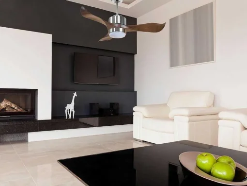 Ventilador De Tecto Reversivel Termostato Reversivel Regulavel Wifi Motor Dc Laminas De Tecto Inclinadas Memória Hypersilence