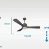 Ventilador De Tecto Reversivel Termostato Regulavel Termostato Wifi Motor Dc Tectos Inclinados Controlo Remoto Luz De Tres Tons Memória Hipersilenciosa