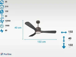 Ventilador De Tecto Reversivel Termostato Regulavel Termostato Wifi Motor Dc Tectos Inclinados Controlo Remoto Luz De Tres Tons Memória Hipersilenciosa