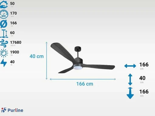 Ventilador De Tecto Reversivel Termostato Reversivel Regulavel Wifi Motor Dc Tectos Inclinados Memória Hypersilence