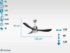 Ventilador De Tecto Reversivel Termostato Regulavel Termostato Wifi Motor Dc Tectos Inclinados Controlo Remoto Luz De Tres Tons Memória Hipersilenciosa