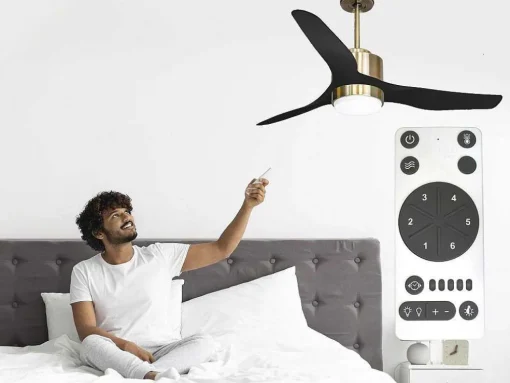 Ventilador De Tecto Reversivel Termostato Regulavel Termostato Wifi Motor Dc Tectos Inclinados Controlo Remoto Adaptador De Luz De Tres Tons 2/3 Laminas Memória Hipersilenciosa