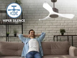 Ventilador De Tecto Reversivel Termostato Regulavel Termostato Regulavel Wifi Motor Dc Tectos Inclinados 2/3 Laminas Memória Hypersilence