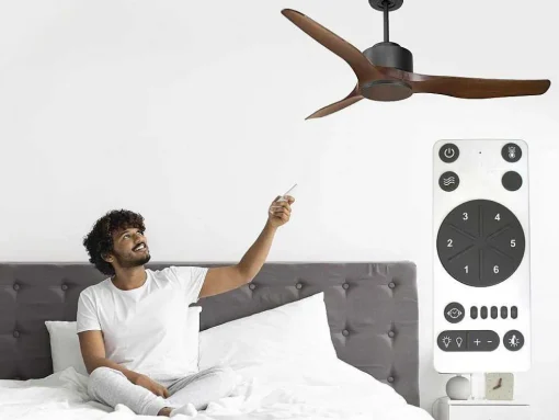 Ventilador De Tecto Reversivel Termostato Regulavel Termostato Wifi Motor Dc Tectos Inclinados Controlo Remoto Adaptador De Luz De Tres Tons 2/3 Laminas Memória Hipersilenciosa