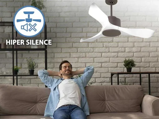Ventilador De Tecto Reversivel Termostato Regulavel Termostato Regulavel Wifi Motor Dc Tectos Inclinados 2/3 Laminas Memória Hypersilence