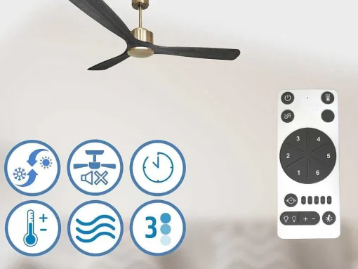 Ventilador De Tecto Reversivel Termostato Reversivel Regulavel Wifi Motor Dc Tectos Inclinados Memória Hypersilence