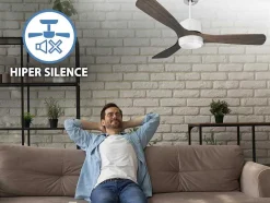 Ventilador De Tecto Reversivel Termostato Regulavel Termostato Wifi Motor Dc Tectos Inclinados Controlo Remoto Luz De Tres Tons Memória Hipersilenciosa