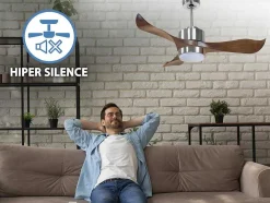 Ventilador De Tecto Reversivel Termostato Reversivel Regulavel Wifi Motor Dc Laminas De Tecto Inclinadas Memória Hypersilence