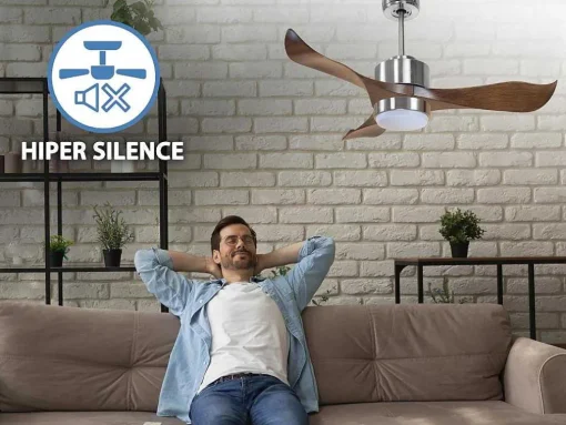 Ventilador De Tecto Reversivel Termostato Reversivel Regulavel Wifi Motor Dc Laminas De Tecto Inclinadas Memória Hypersilence