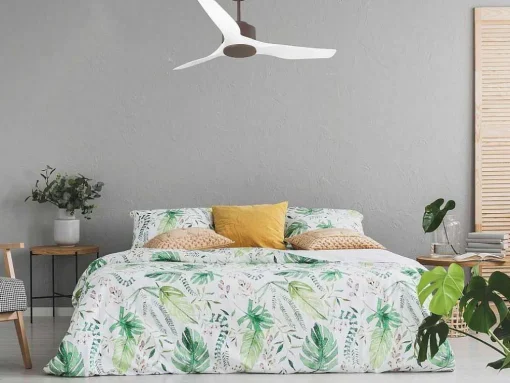 Ventilador De Tecto Reversivel Termostato Regulavel Termostato Wifi Motor Dc Tectos Inclinados Controlo Remoto Adaptador De Luz De Tres Tons 2/3 Laminas Memória Hipersilenciosa