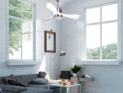 Ventilador De Tecto Reversivel Termostato Regulavel Termostato Regulavel Wifi Motor Dc Tectos Inclinados 2/3 Laminas Memória Hypersilence