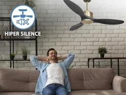 Ventilador De Tecto Reversivel Termostato Regulavel Termostato Wifi Motor Dc Tectos Inclinados Controlo Remoto Luz De Tres Tons Memória Hipersilenciosa