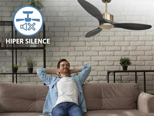 Ventilador De Tecto Reversivel Termostato Regulavel Termostato Wifi Motor Dc Tectos Inclinados Controlo Remoto Luz De Tres Tons Memória Hipersilenciosa