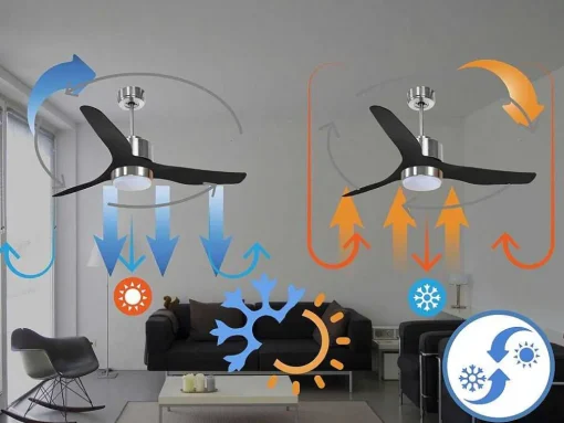 Ventilador De Tecto Reversivel Termostato Regulavel Termostato Wifi Motor Dc Tectos Inclinados Controlo Remoto Adaptador De Luz De Tres Tons 2/3 Laminas Memória Hipersilenciosa