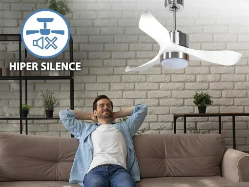 Ventilador De Tecto Reversivel Termostato Regulavel Termostato Regulavel Wifi Motor Dc Tectos Inclinados 2/3 Laminas Memória Hypersilence