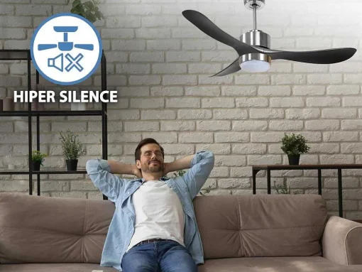 Ventilador De Tecto Reversivel Termostato Regulavel Termostato Wifi Motor Dc Tectos Inclinados Controlo Remoto Luz De Tres Tons Memória Hipersilenciosa