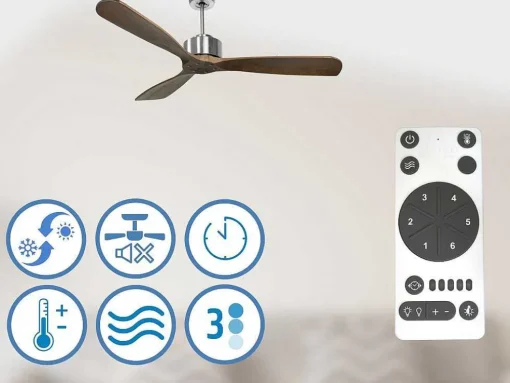 Ventilador De Tecto Wifi Com Motor Dc Controlo Remoto Hypersilence Fullwood Memory