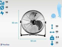 Ventilador Industrial De 90 W Com 3 Laminas E 3 Velocidades