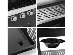 Vesuvio Duo Barbecue A Gas - 3 Queimadores + Plancha 3 Queimadores