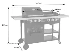 Vesuvio Duo Barbecue A Gas - 3 Queimadores + Plancha 3 Queimadores