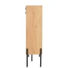 Vitrina Com 2 Portas Deslizantes Natural Claro E Preto - Memphis Ii