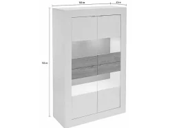 Vitrina Com Leds E 4 Portas Disponivel Em Branco Lacado - Comete