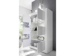 Vitrina Com Leds E 4 Portas Disponivel Em Branco Lacado - Comete