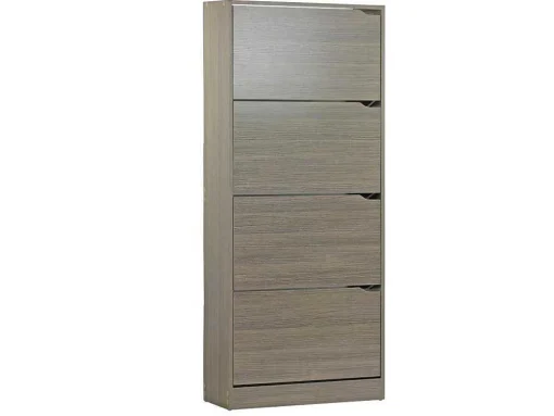 Wehome - Sapateira 4 Portas Com Puxadores Retrateis 63X150 Cm Carvalho Cinza