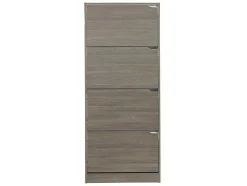Wehome - Sapateira 4 Portas Com Puxadores Retrateis 63X150 Cm Carvalho Cinza