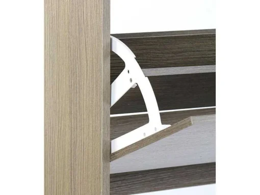 Wehome - Sapateira 4 Portas Com Puxadores Retrateis 63X150 Cm Carvalho Cinza